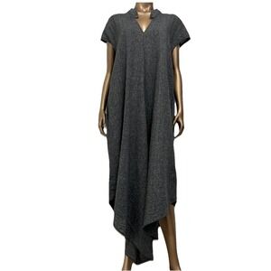Rare McCullough Melange Linen Maxi Dress Loose Fit Oversized Lagenlook Sz 1 M/L